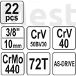 Yato Dugókulcs készlet 3/8” 22r.
