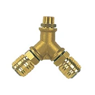 Elosztó 2 utas, IG 3/8" közcsavarral és csatlakozókkal 