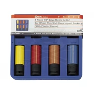 Tálcás Genius dugókulcs, gépi klt. vékonyfalú 1/2" 4+4 db-os 1/6