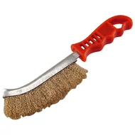 drótkefe hajlított, műanyag nyél; rezezett