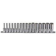 Dugókulcs - crowafej klt. 3/8" 12 sz. 6-21 mm hossz. 16 db-os Genius