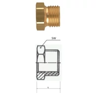 (RK 13/21) G 1/4i x G 1/2a csatlakozású szűkítő karmantyú, rövid