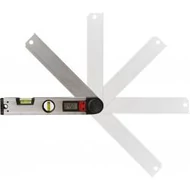 Vízmérték, digitális szögmérővel, 305mm, 2 libella, ±0,5mm/1m, illetve 0-225°, ±0,3°, LCD kijelző