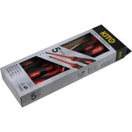 Csavarhúzó klt., 5 db, szigetelt, VDE 1000V, 3 lapos (2,5×75, 4×100, 5,5×125) és 2 PH (PH1×80, PH2×100), papír dobozban