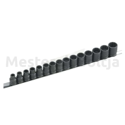 Légkulcsfej klt. 1/2" 15 db 12 lapú rövid Genius 