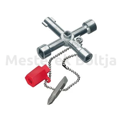 Knipex Kapcsolószekrény-kulcs 76mm Kapcsolószekrény kulcs használatos szekrényekhez és elzáró rendszerekhez