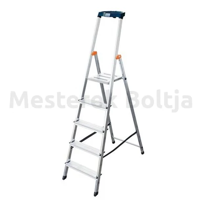 MONTO Safety egy oldalon járható lépcsőfokos állólétra, 5 fokos